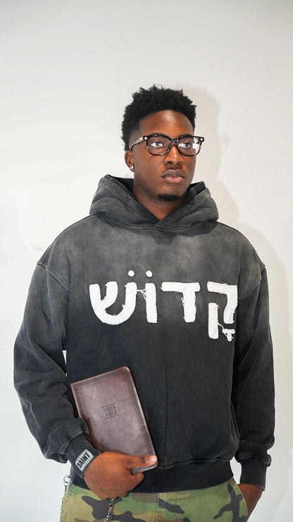 Ash Black 'Hebrew Saint' Hoodie