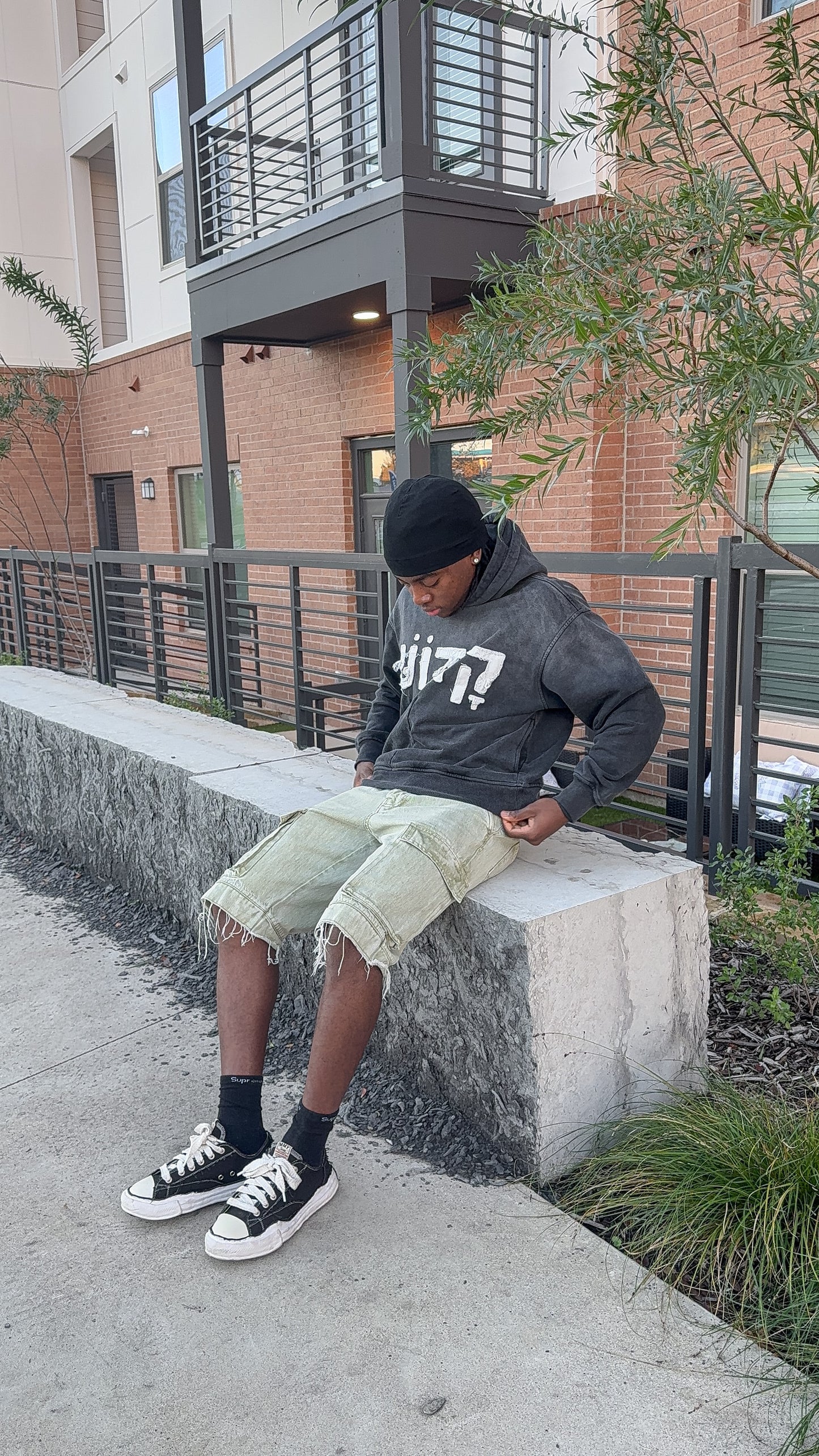 Ash Black 'Hebrew Saint' Hoodie